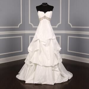 St Pucchi Bridal Serenity Strapless Sweetheart Wedding Dress Gown D White Z325